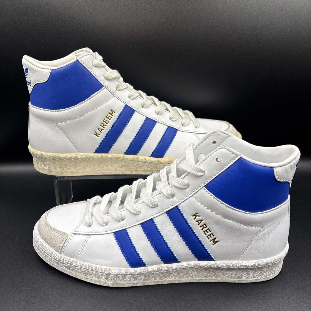 adidas Originals Jabbar Kareem Hi Blue Off White Cream White Men's Size 7